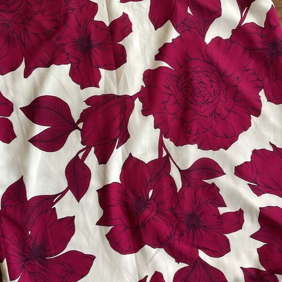 Banana Republic Womens Vibrant Flower Print Maroon White Sleeveless Dress Sz 4 - Picture 7 of 9